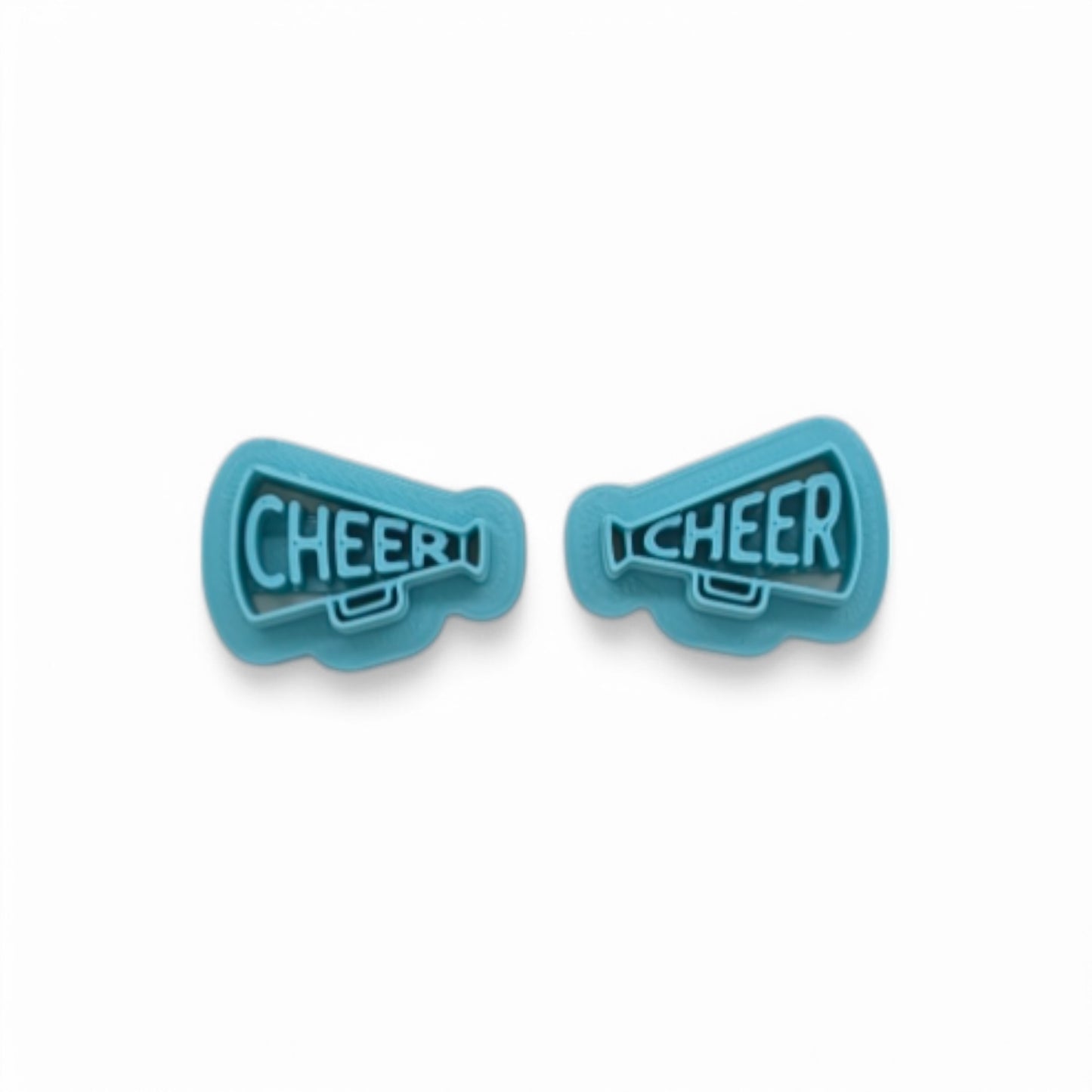 Cheer Cheerleader Megaphone Cookie Cutter with Mirrored Set Option: Ideal for Cookies, Ceramics, Pottery, Polymer Clay, and Fondant