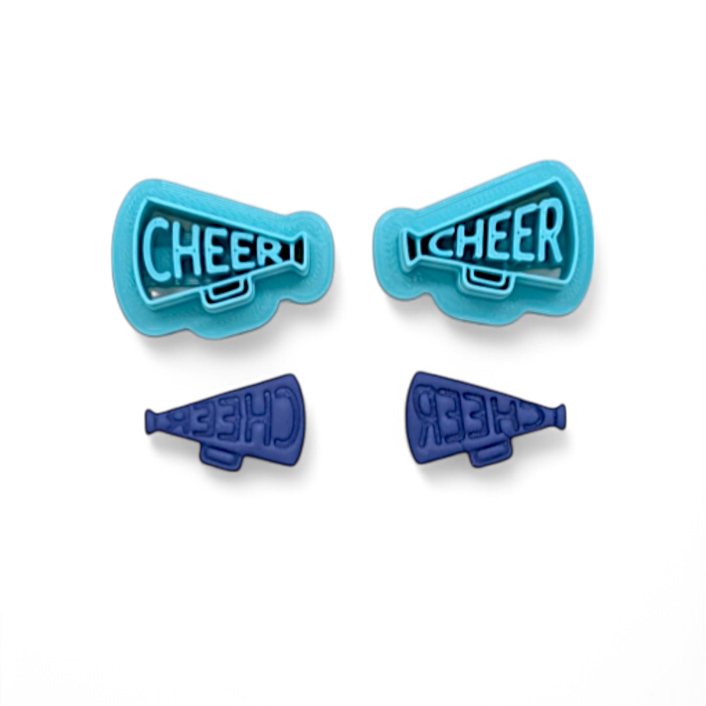 Cheer Cheerleader Megaphone Cookie Cutter with Mirrored Set Option: Ideal for Cookies, Ceramics, Pottery, Polymer Clay, and Fondant