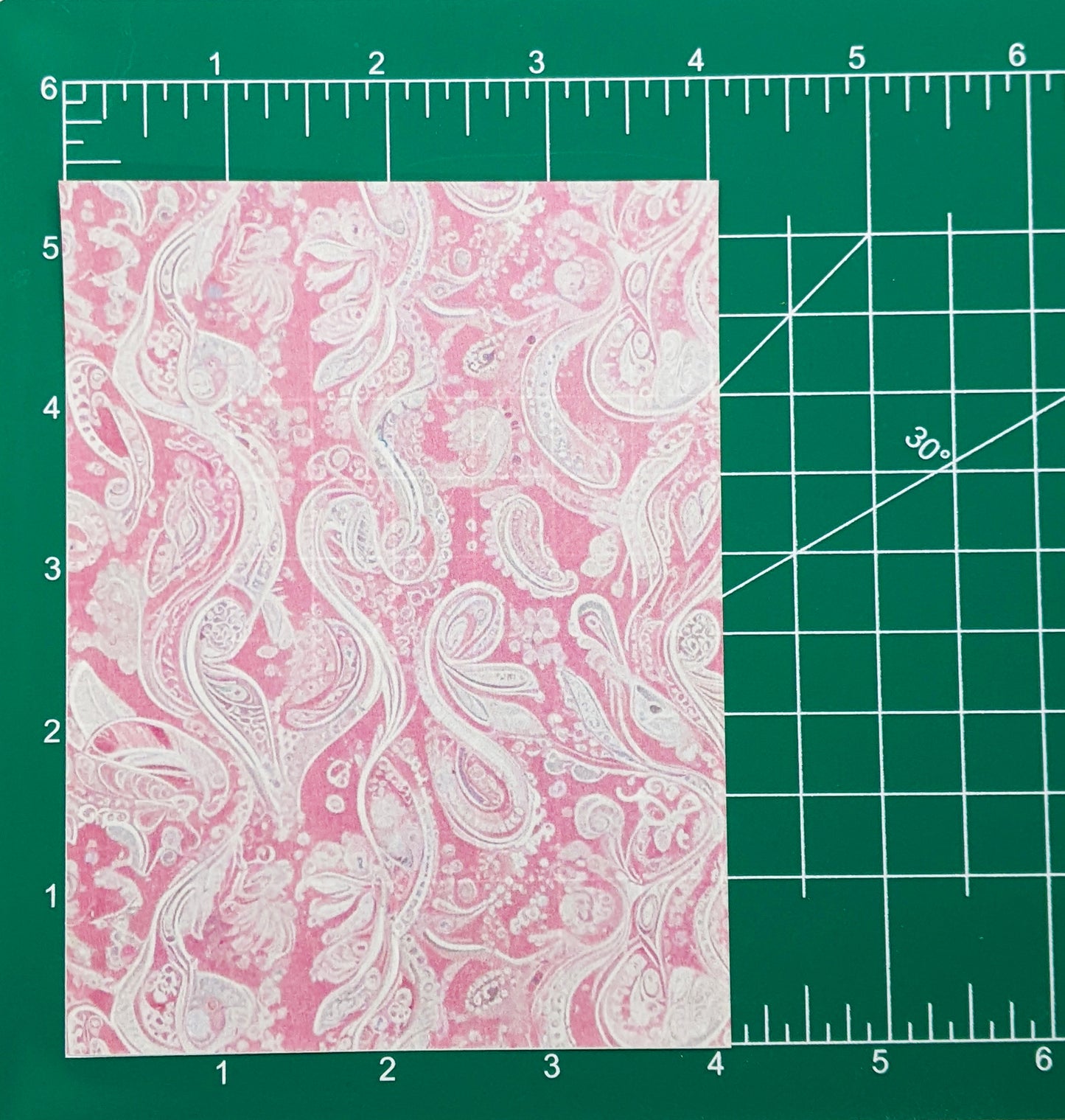 Pink Paisley Water-Soluble Transfer Sheet