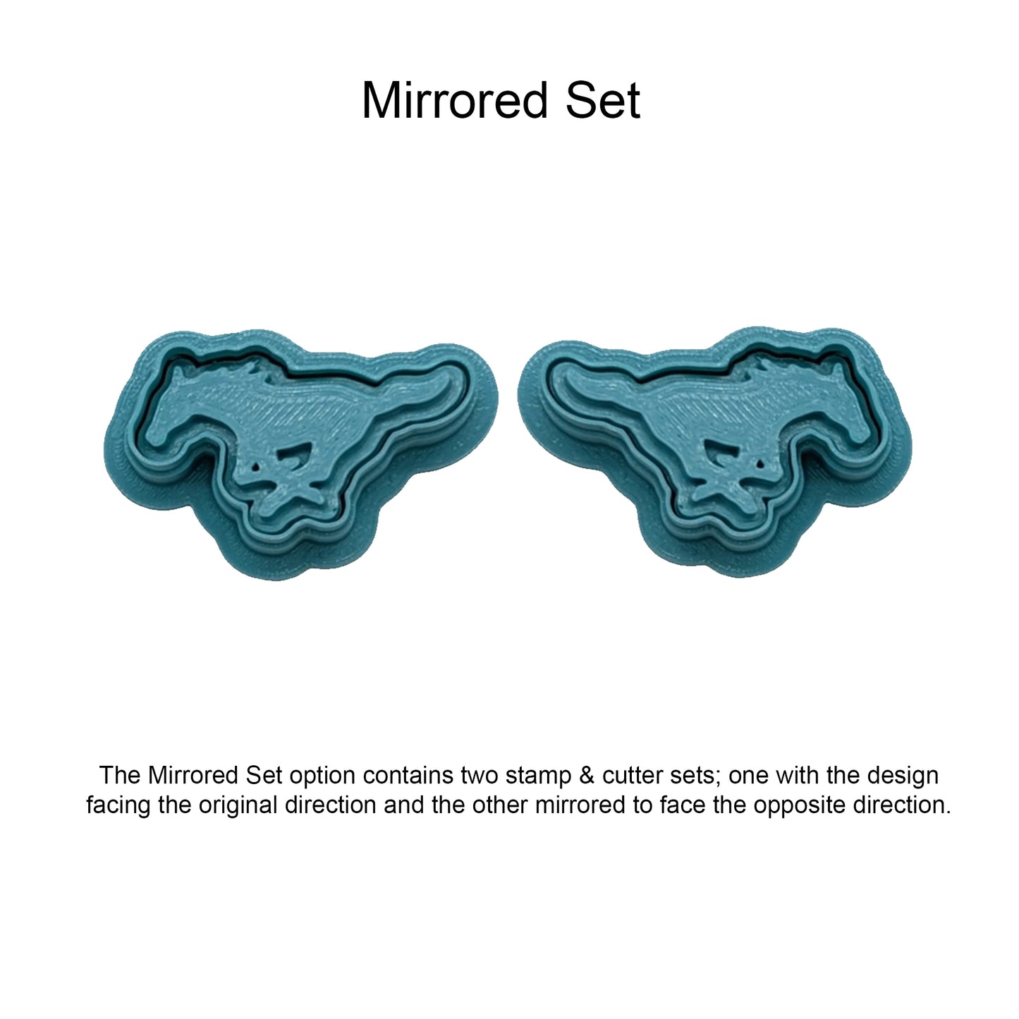 SMU Mustang Cookie Cutter & Embossing Stamp: Idea for Cookies, Ceramics, Pottery, Polymer Clay, Fondant