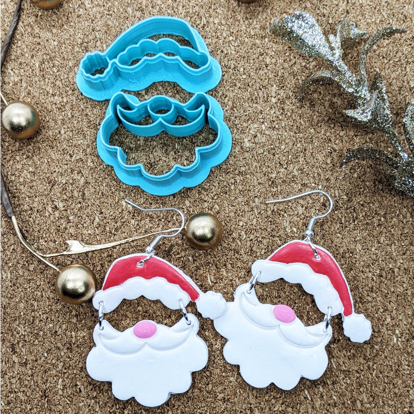Santa Hat & Beard Earring Cutter Set