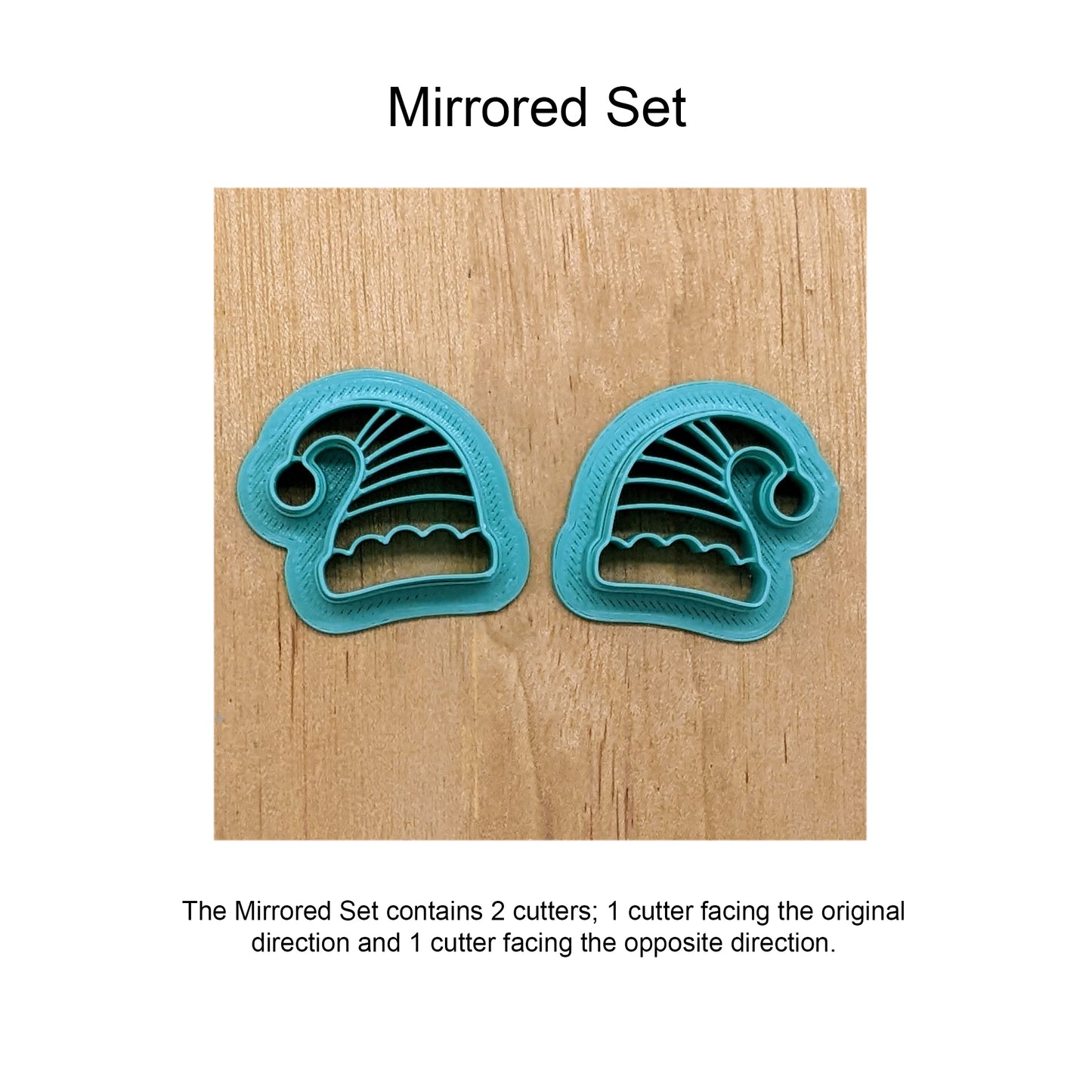 Striped Santa Claus Hat Cookie Cutter - Style B: Idea for Cookies, Ceramics, Pottery, Polymer Clay, Fondant