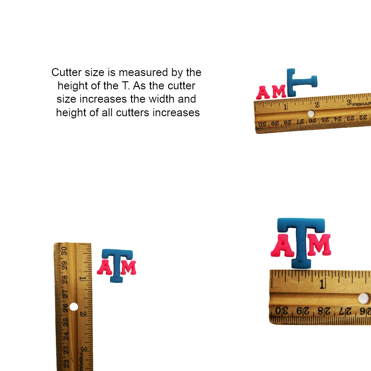 Texas A&M Aggies ATM Letters Cookie Cutter Set: Ideal for Cookies, Ceramics, Pottery, Polymer Clay, Fondant - Multi-Medium Craft & Baking Tool