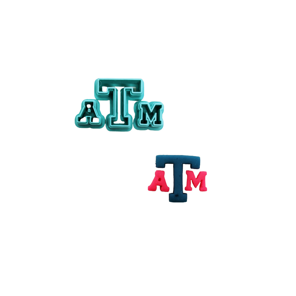 Texas A&M Aggies ATM Letters Cookie Cutter Set: Ideal for Cookies, Ceramics, Pottery, Polymer Clay, Fondant - Multi-Medium Craft & Baking Tool