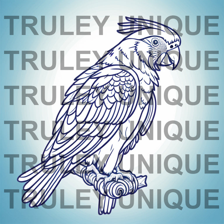 Perched Parrot Coloring Page