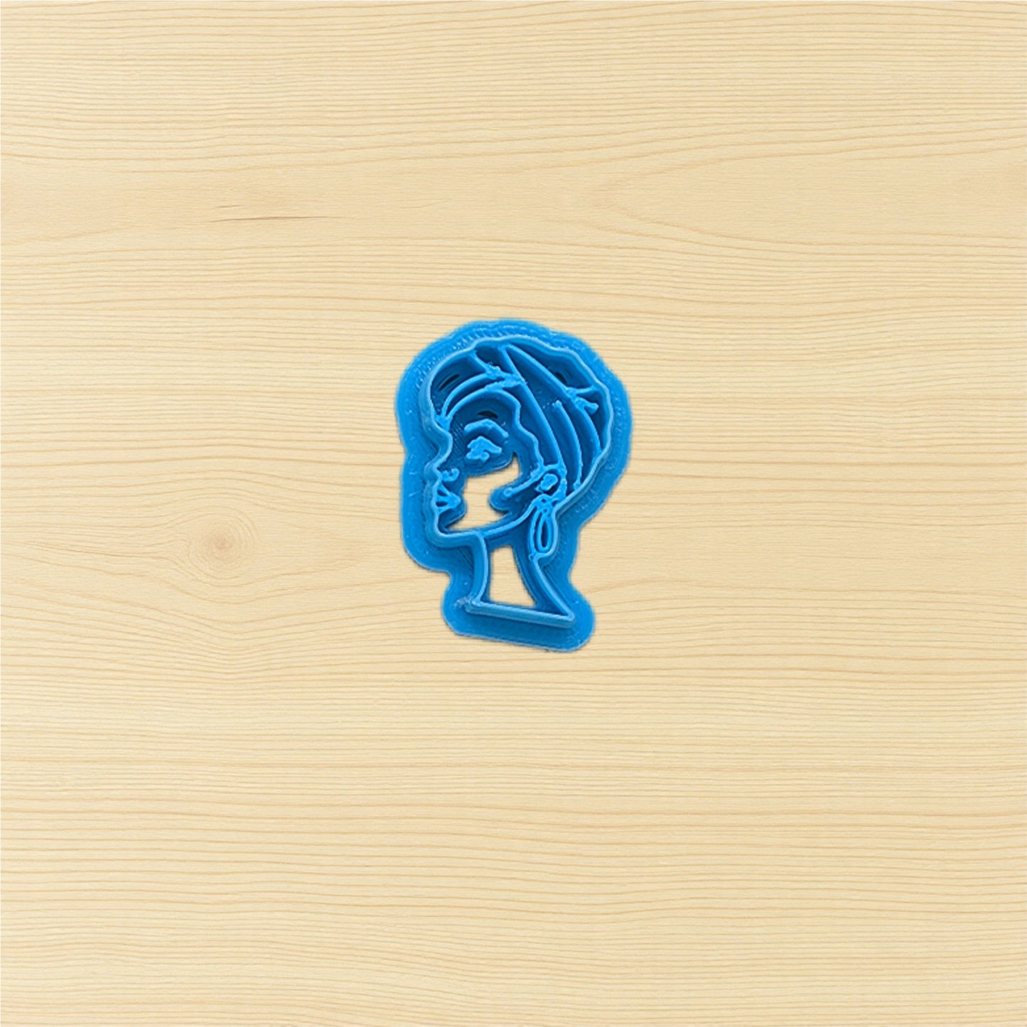 African Woman in Head Wrap Scarf with Hoop Earrings Cookie Cutter: Ideal for Cookies, Ceramics, Pottery, Polymer Clay, Fondant - Multi-Medium Craft & Baking Tool