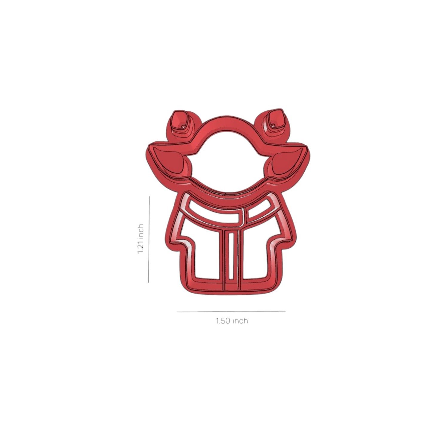 Plastic Yoda-Shaped layered cookie cutter on a white surface