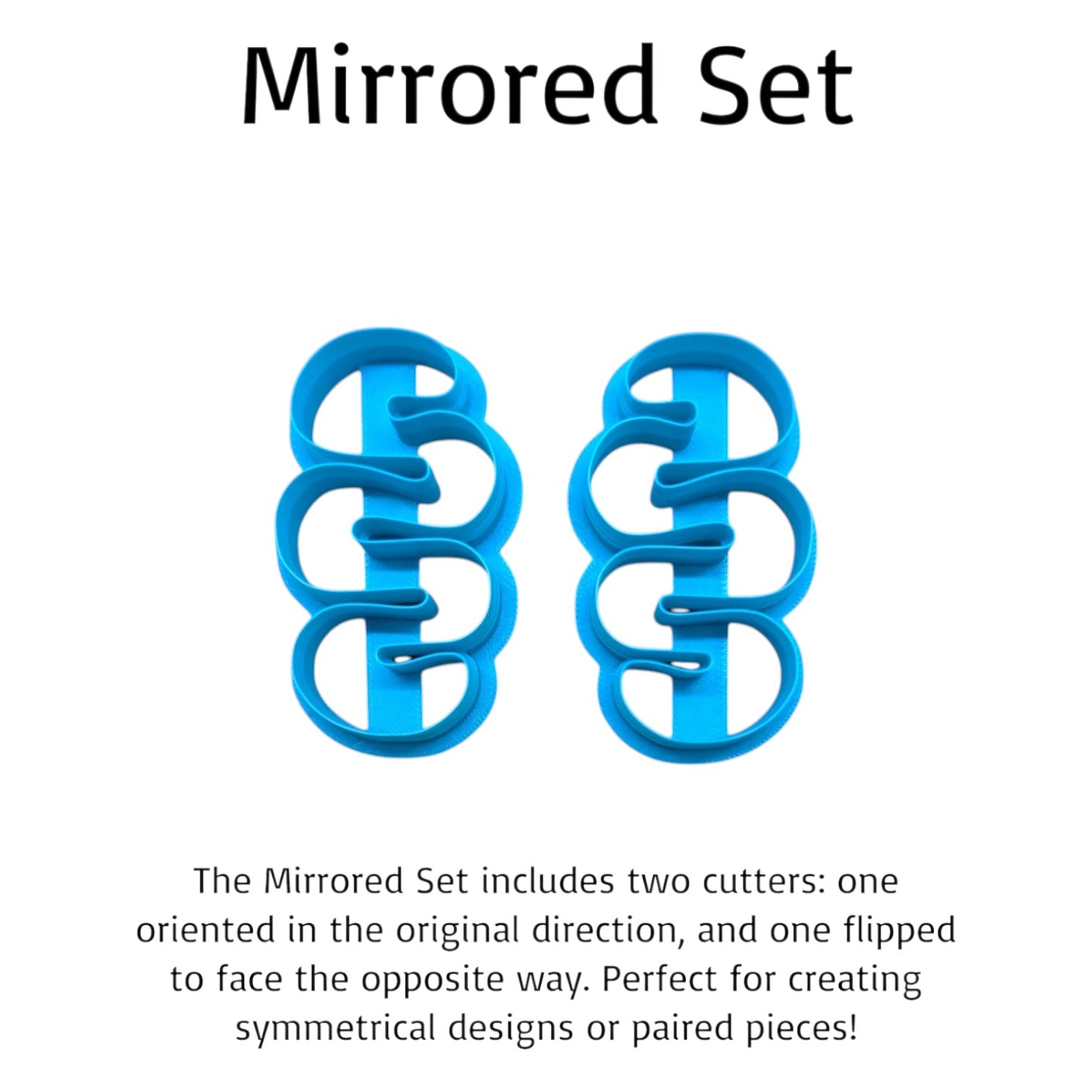 Two blue mirrored cutters on a white background with text describing their use.