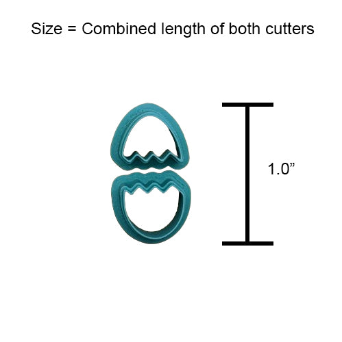 Cracked Egg 2 Piece Cookie Cutter for Cookies, Ceramics, Pottery, Polymer Clay, Fondant - Multi-Medium Craft & Baking Tool