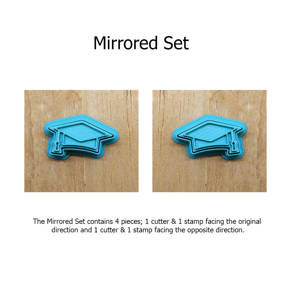 Graduation Hat Cookie Cutter & Embossing Stamp: Idea for Cookies, Ceramics, Pottery, Polymer Clay, Fondant