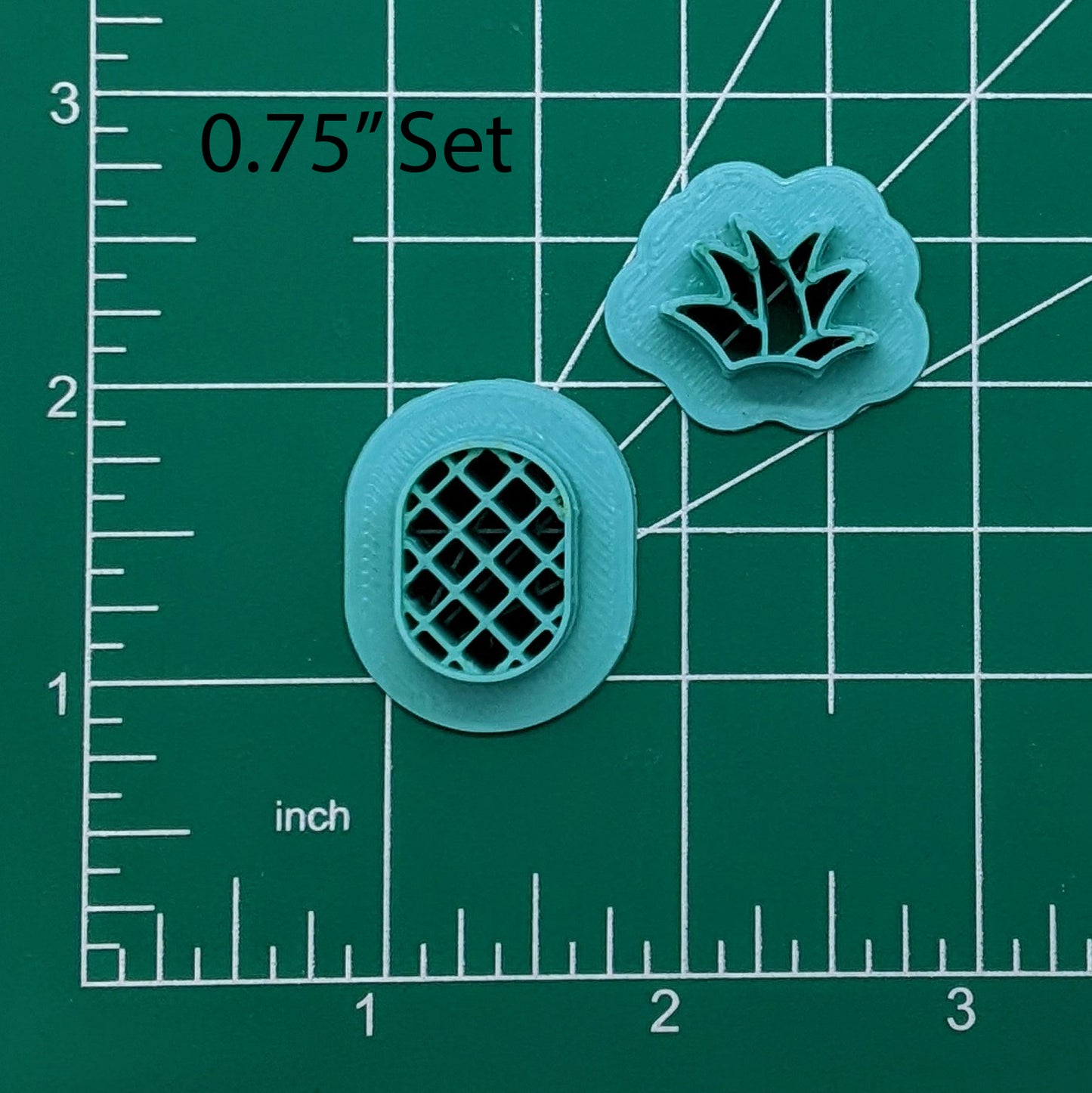 Pineapple and Leaves 2-Piece Cookie Cutter Set - Ideal for Ceramics, Pottery, Cookies, Polymer Clay, Fondant, and More
