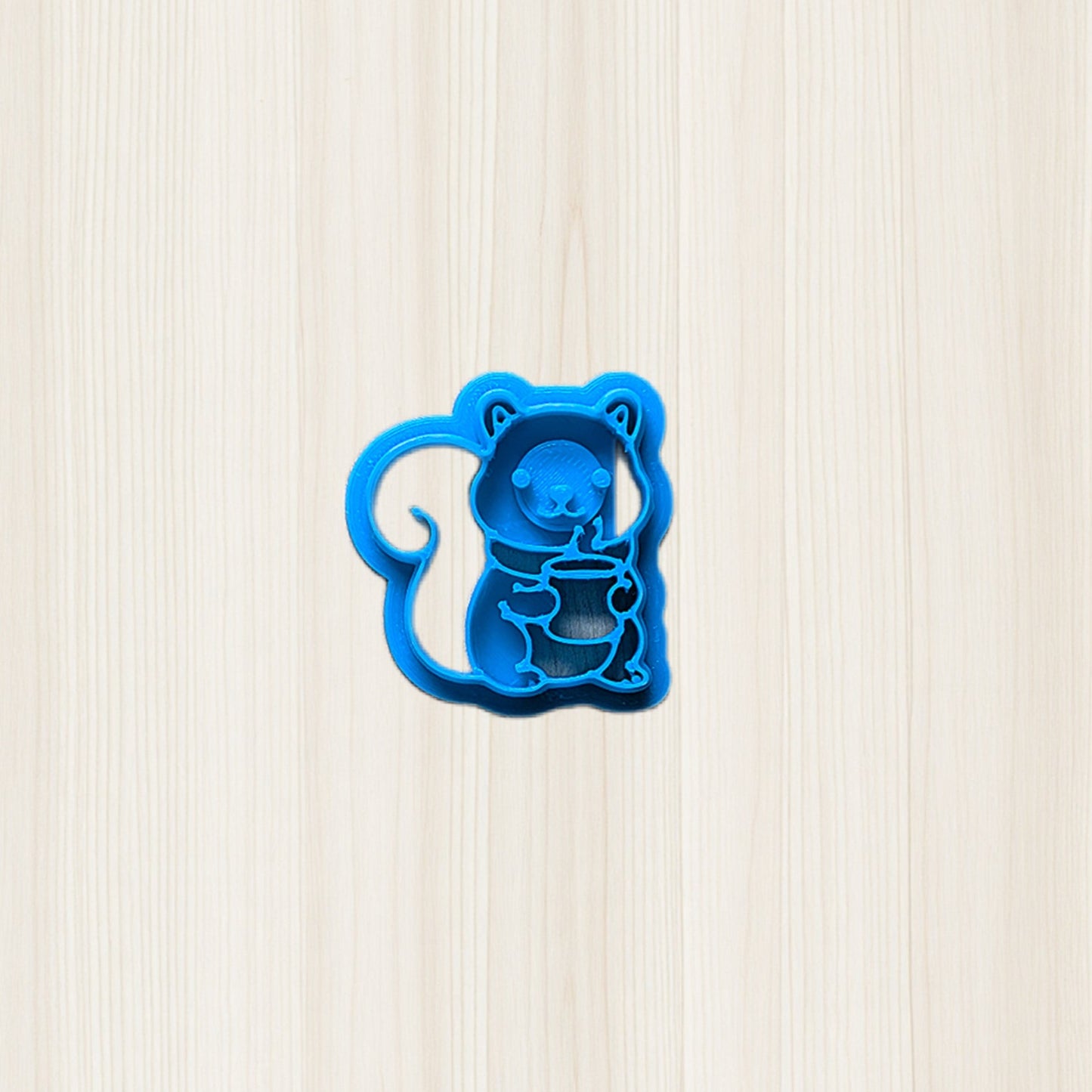 Squirrel & Steamy Hot Cocoa Cookie Cutter: Ideal for Cookies, Ceramics, Pottery, Polymer Clay, and Fondant