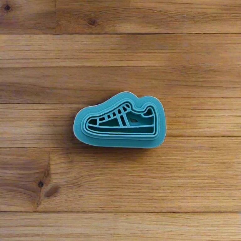 Tennis Shoe Cookie Cutter with Border | Style B: Ideal for Cookies, Ceramics, Pottery, Polymer Clay, and Fondant