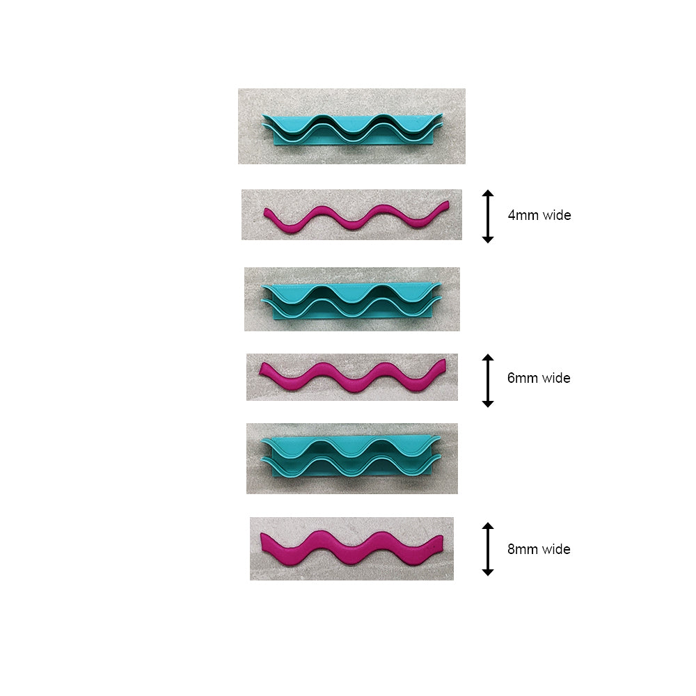 Seamless Wavy Line Fondant Cutter/Clay Cutter 3 Piece Set