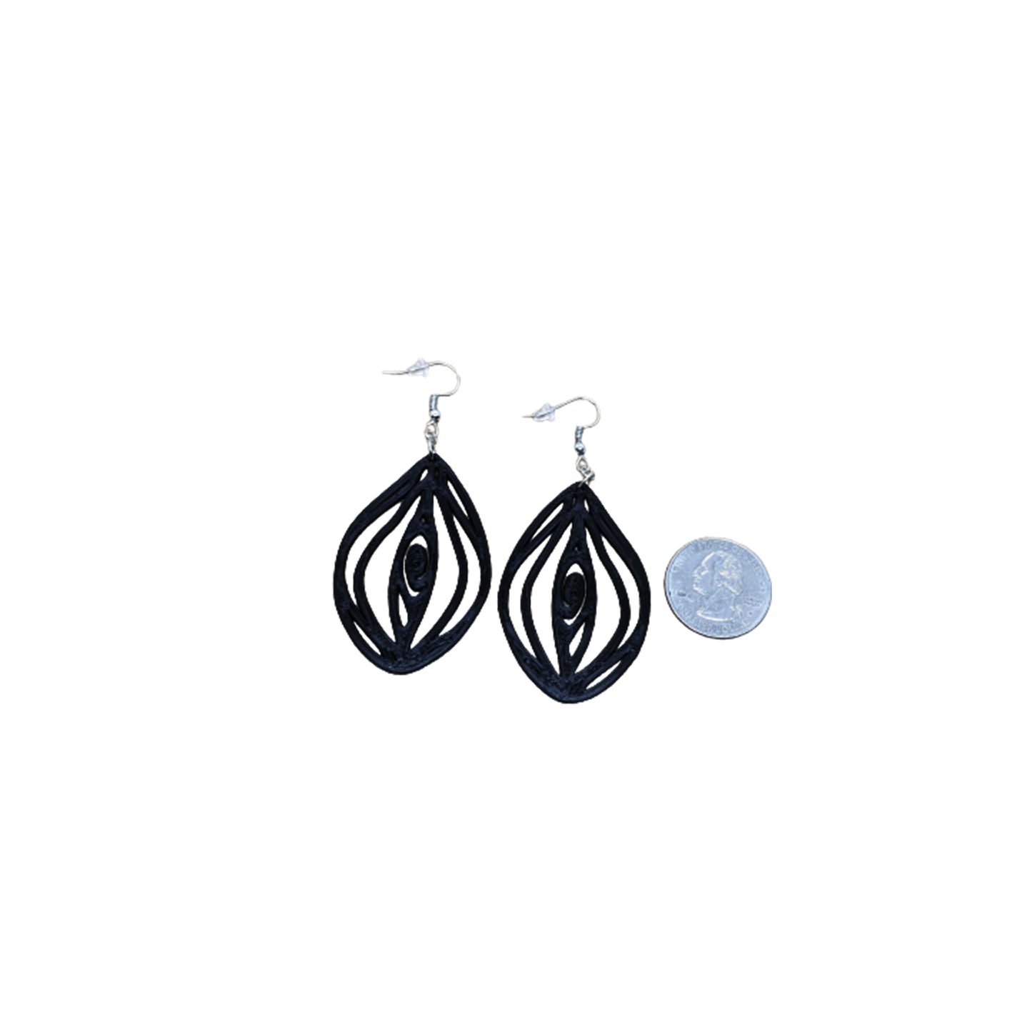Abstract Vagina 3D-Printed Abstract Vagina Dangle Earrings – Bold Feminist Jewelry, 3-Inch Length