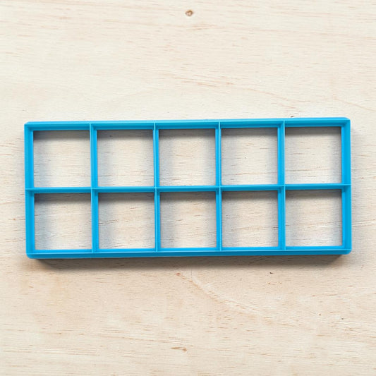 10‑Square Bar Frame Cutter | Grid Mold for Cookies, Fondant, Polymer Clay, Ceramics & Crafts