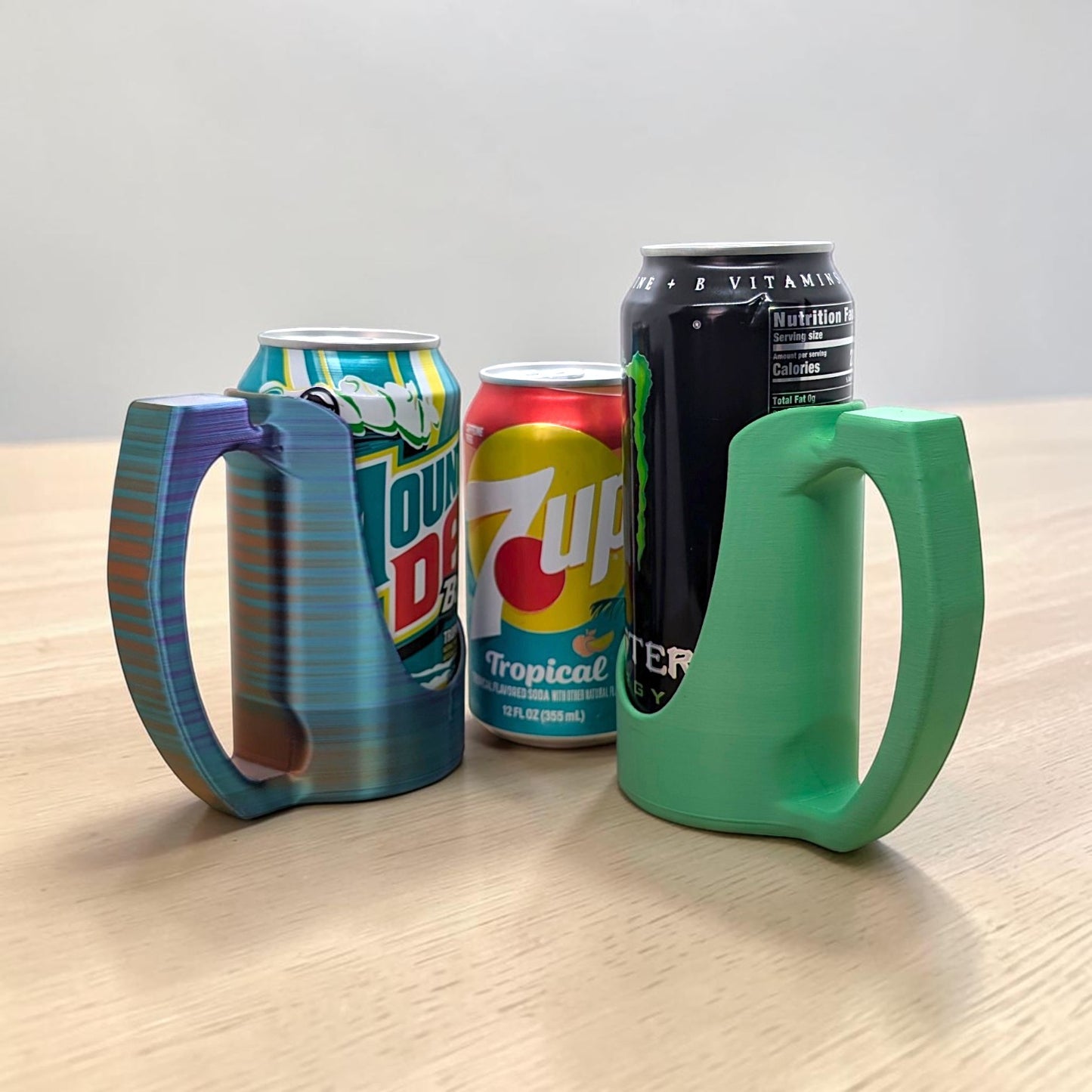 12oz-16oz Standard Can Holder STL File – 3D Printable Handle (With & Without Air Hole)