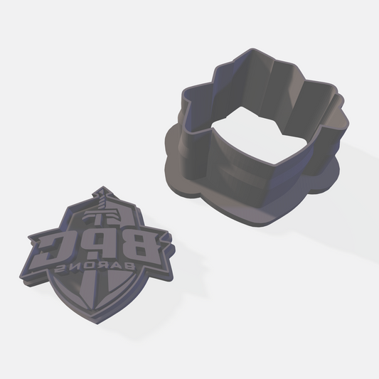 BPC Word and Shield Cookie Cutter & Stamp Set: Ideal for Cookies, Ceramics, Pottery, Polymer Clay, and Fondant