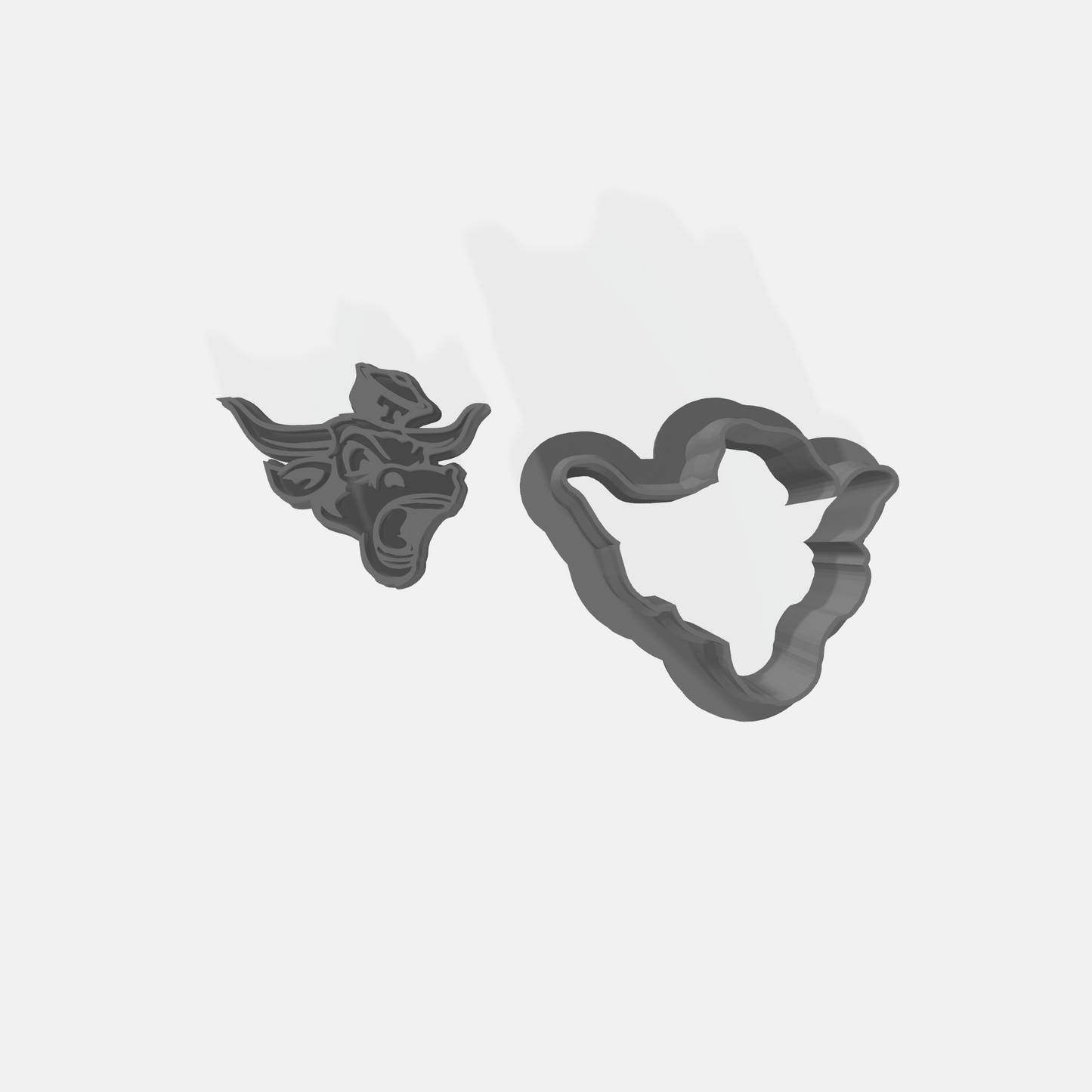 Texas Longhorn Mascot Cutter & Stamp Set: Versatile Tool for Cookies, Ceramics, Pottery, Fondant, and More
