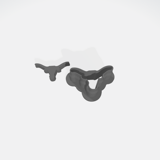 Longhorn Silhouette Cookie Cutter & Stamp Set: Ideal for Cookies, Ceramics, Pottery, Polymer Clay, and Fondant