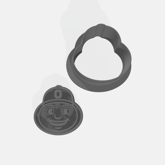 Ohio State Brutus Head Cutter & Stamp Set: Versatile Tool for Cookies, Ceramics, Pottery, Fondant, and More