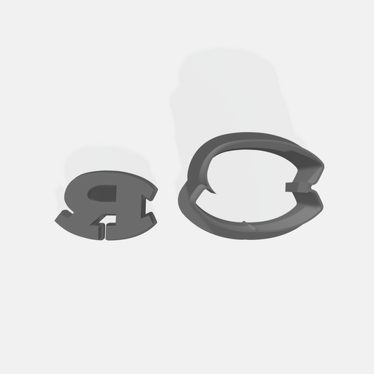 Warner Robins R Cookie Cutter & Stamp Set: Ideal for Cookies, Ceramics, Pottery, Polymer Clay, and Fondant
