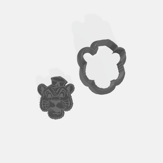 Auburn Tiger Cutter & Stamp Set: Versatile Tool for Cookies, Ceramics, Pottery, Fondant, and More