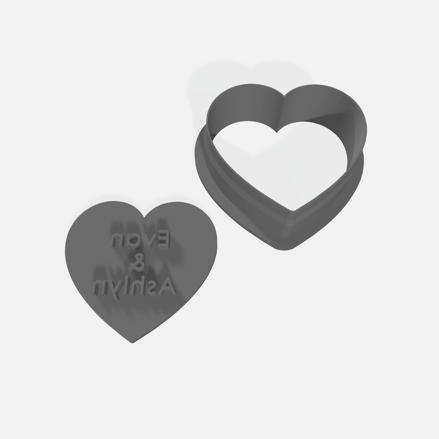 Evan and Ashlyn Heart Cutter & Stamp Set: Ideal for Cookies, Ceramics, Pottery, Polymer Clay, Fondant - Multi-Medium Craft & Baking Tool