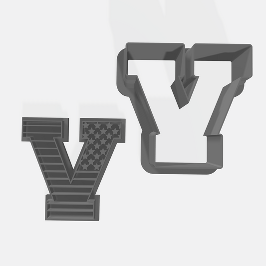 Veterans Patriotic V Logo Cookie Cutter & Stamp Set - Ideal for Cookies, Ceramics, Pottery, Polymer Clay, Fondant & More