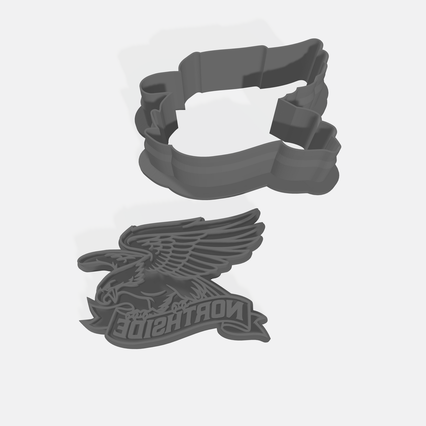 Eagle with Northside Ribbon Cookie Cutter & Stamp Set - Ideal for Cookies, Ceramics, Pottery, Polymer Clay, Fondant & More