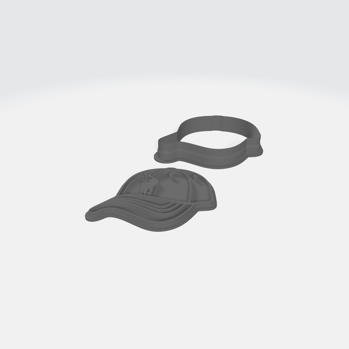 RL Polo Ball Cap Cookie Cutter & Embossing Stamp: Idea for Cookies, Ceramics, Pottery, Polymer Clay, Fondant