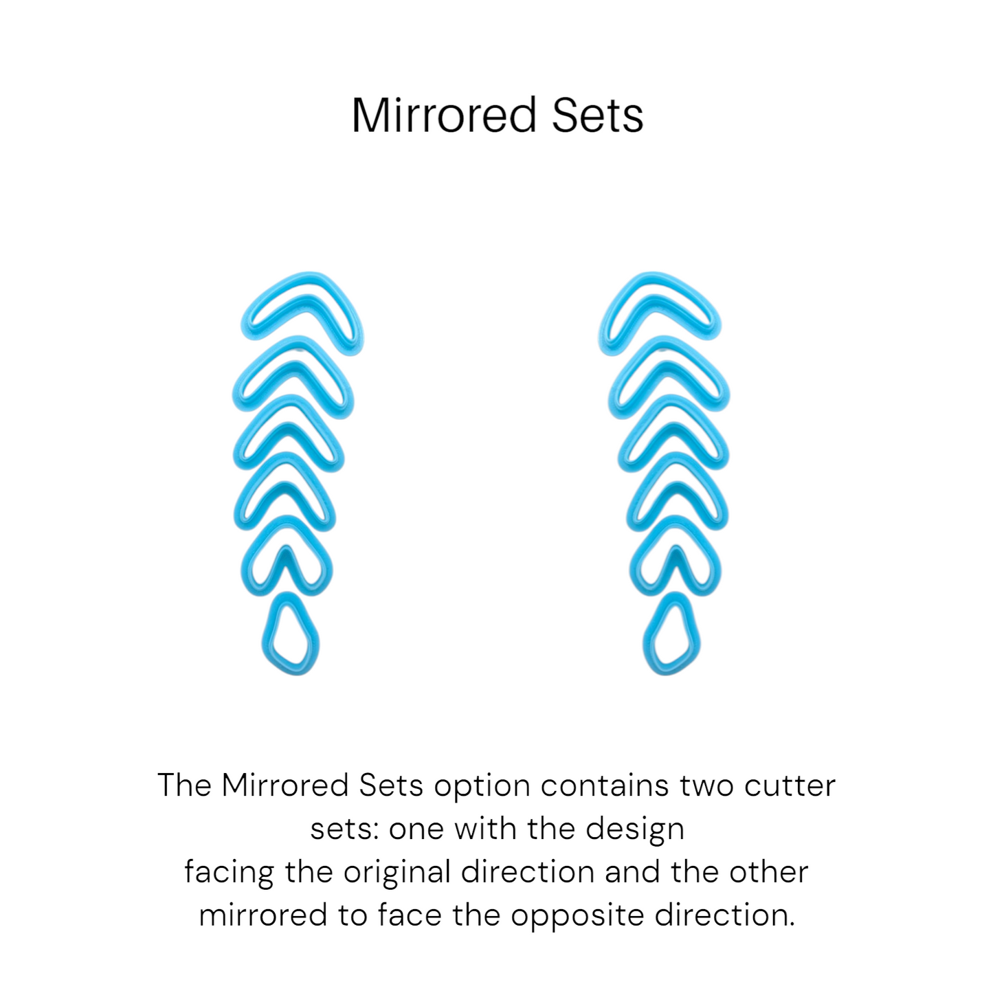 6-Piece Articulated Abstract Feather Cutter Set: Idea for Ceramics, Pottery & Polymer Clay Jewelry