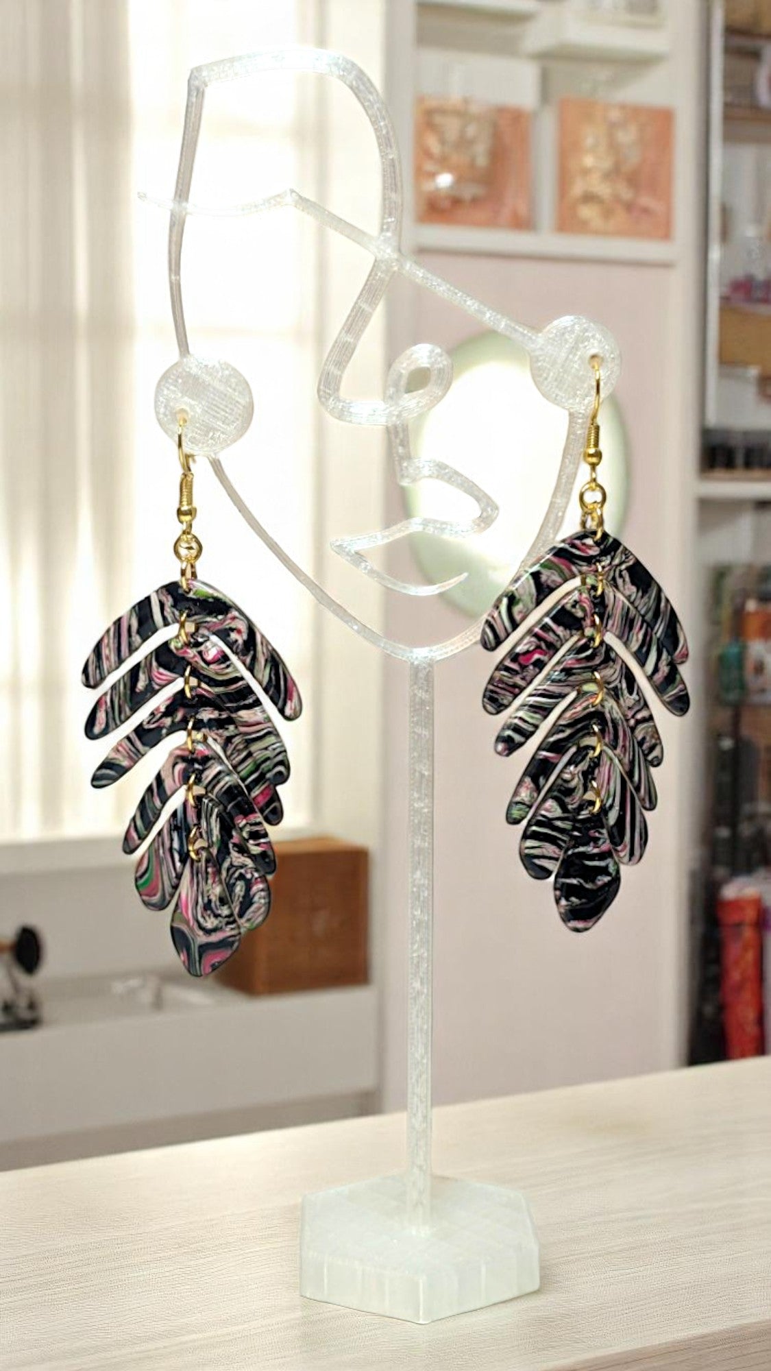 6-Piece Articulated Abstract Feather Cutter Set: Idea for Ceramics, Pottery & Polymer Clay Jewelry