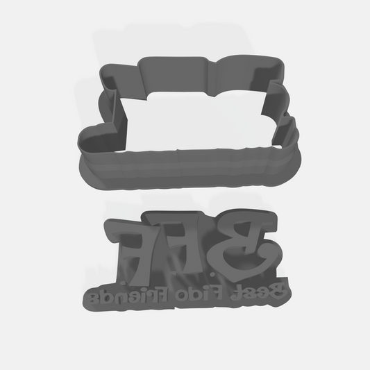 BFF Best Fido Friends Cookie Cutter & Stamp Set: Versatile Tool for Cookies, Ceramics, Pottery, Fondant, and More