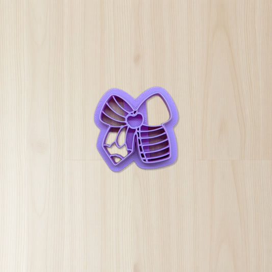 Back to School Notepad Pencil Bow Cutter: for Cookies, Ceramics, Pottery, Fondant, and More