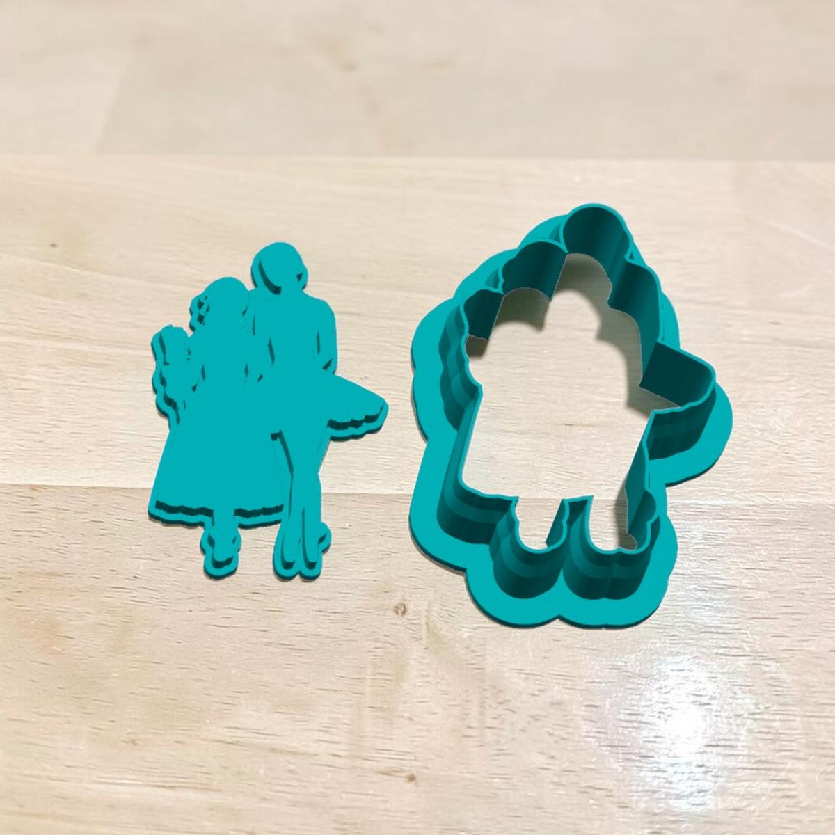 Ballerina and Clara Nutcracker Ballet silhouette stamp and cookie cutter separated for cookies, polymer clay, fondant, pottery and ceramics.