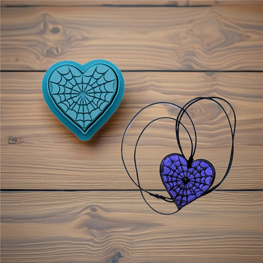 Sweetheart Web Cutter and Stamp Set for Cookies, Ceramics, Pottery, Polymer Clay, Fondant & More