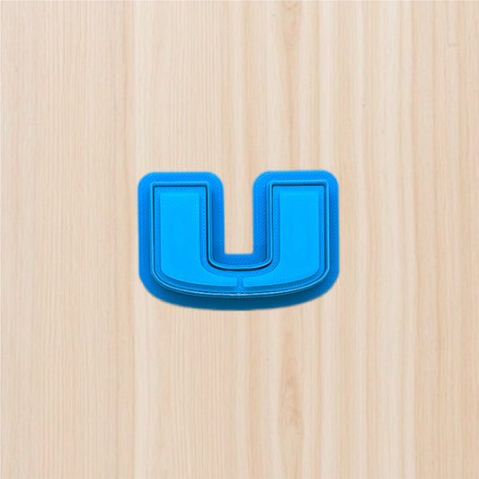 University of Miami U Cookie Cutter & Stamp Set: Ideal for Cookies, Ceramics, Pottery, Polymer Clay, and Fondant
