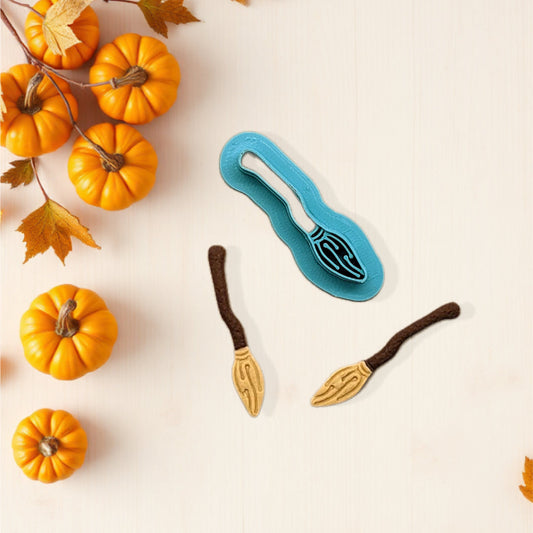 Haunted Broom Cookie Cutter – Fondant, Clay, Ceramic & Pottery Tool | Multi-Medium Craft Cutter