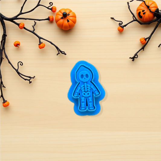 Lil’ Skeleton Hoodie Cookie Cutter & Stamp Set: Versatile Tool for Cookies, Ceramics, Pottery, Fondant, and More