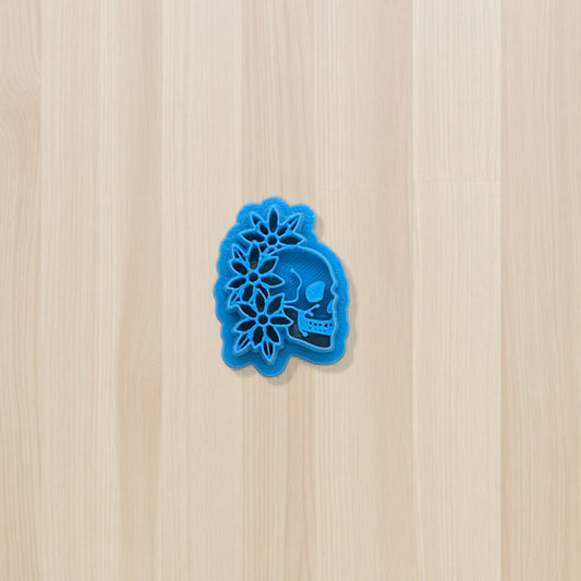Flowers and Skull Cookie Cutter: Ideal for Cookies, Ceramics, Pottery, Polymer Clay, Fondant - Multi-Medium Craft & Baking Tool