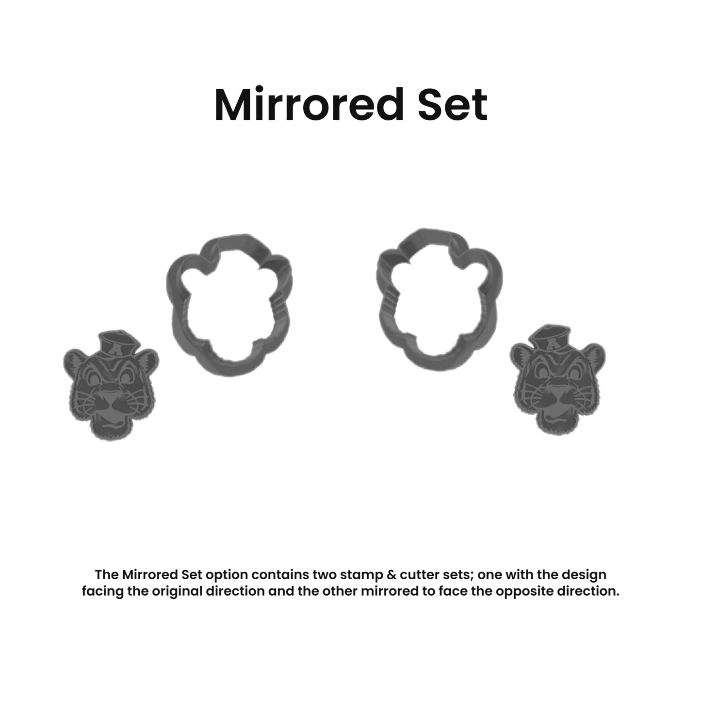 Auburn Tiger Cutter & Stamp Set: Versatile Tool for Cookies, Ceramics, Pottery, Fondant, and More