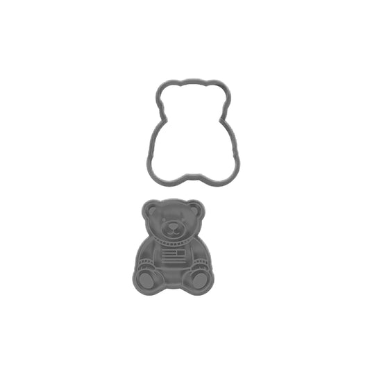 RL Teddy Bear Cookie Cutter & Embossing Stamp: Idea for Cookies, Ceramics, Pottery, Polymer Clay, Fondant