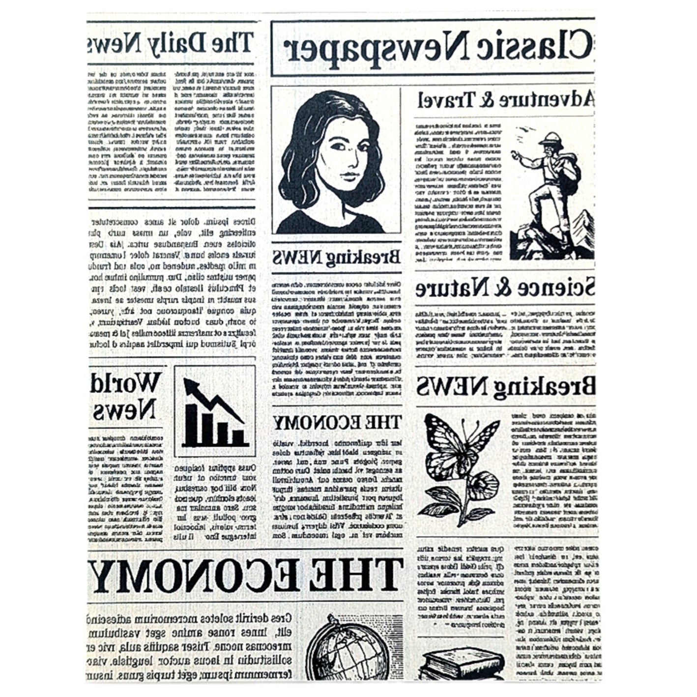 Vintage Economic Newspaper Article Water-Soluble Transfer Sheet