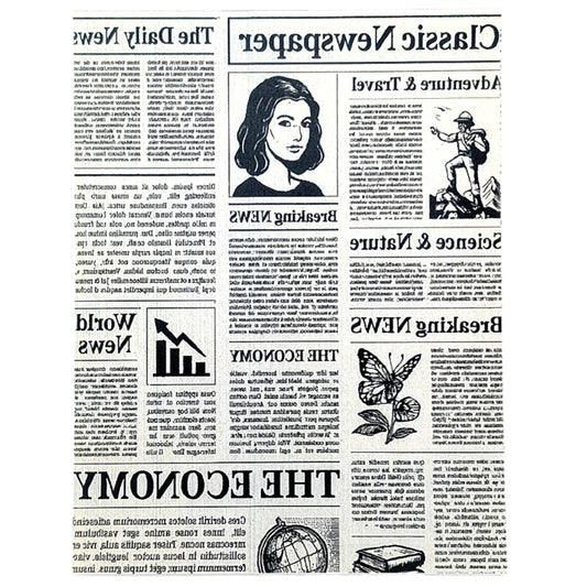 Vintage Economic Newspaper Article Water-Soluble Transfer Sheet