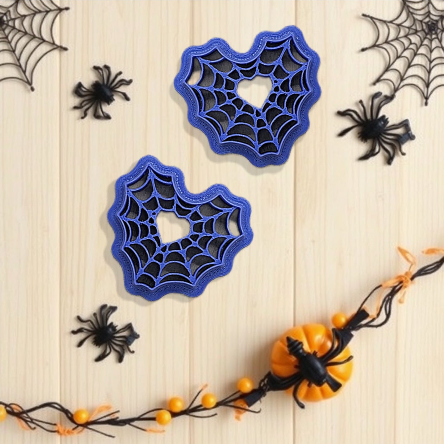 Heart Shaped Spiderweb Cookie Cutter with 2 Style Options: for Ceramics, Pottery, Polymer Clay, Fondant - Multi-Medium Craft & Baking Tool