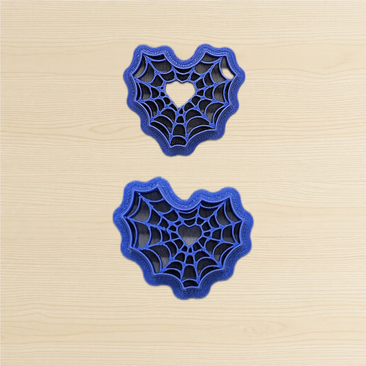 Heart Shaped Spiderweb Cookie Cutter with 2 Style Options: for Ceramics, Pottery, Polymer Clay, Fondant - Multi-Medium Craft & Baking Tool