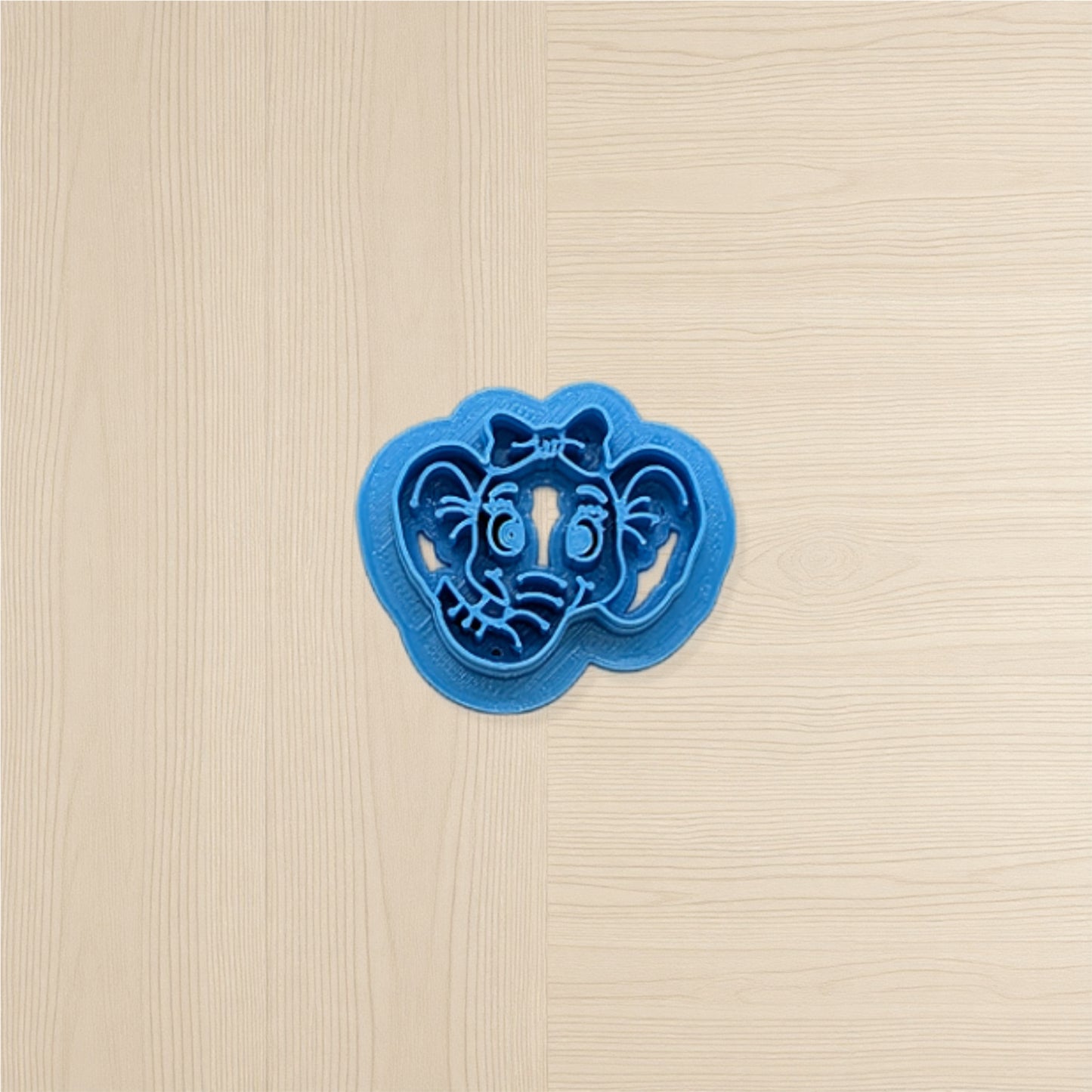 Girl Elephant Head with Bow Cookie Cutter: Ideal for Cookies, Ceramics, Pottery, Polymer Clay, and Fondant