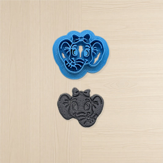 Girl Elephant Head with Bow Cookie Cutter: Ideal for Cookies, Ceramics, Pottery, Polymer Clay, and Fondant