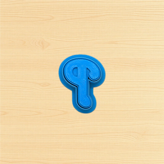 Phillies P Cookie Cutter & Stamp Set: Ideal for Cookies, Ceramics, Pottery, Polymer Clay, Fondant - Multi-Medium Craft & Baking Tool